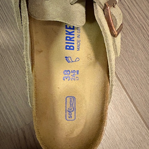 Birkenstock Boston clogs size 38 suede leather taupe, no tags - Picture 7 of 8